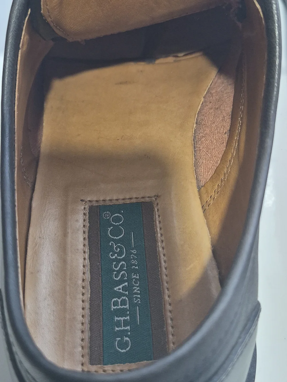 G.H. Bass & Co. Black Leather Moc Toe Derby Shoes